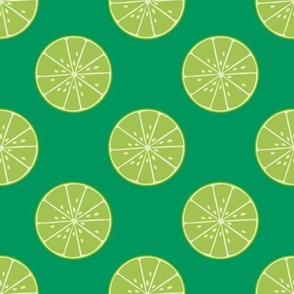 Lime Slices on Emerald Green