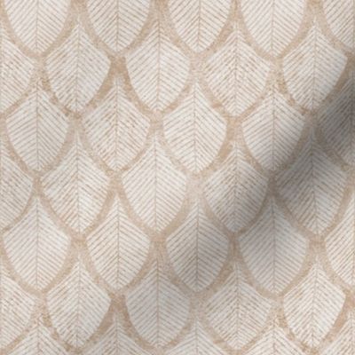 Textured Geometric Leaf Pattern - Soft Pink, Peach, Apricot