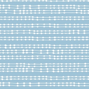 Snow Blue White Double Pompom Garlands Pattern
