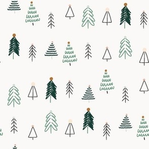 NEW Merry Merry Pine Trees x Ivory Beige