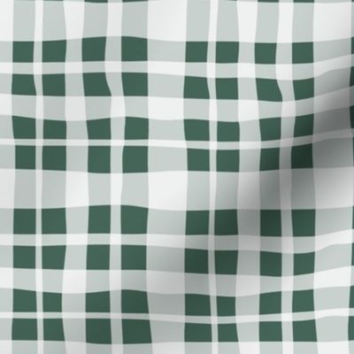 Mistletoe Green White Watercolor Plaid Pattern