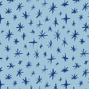 Light and Dark Blue Sketched Starry Sky Pattern