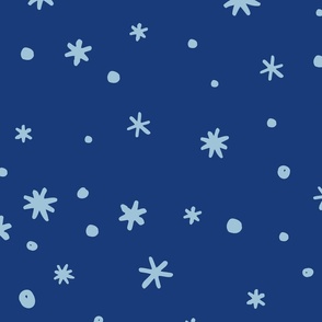 Sketched Starry Snowflakes Pattern
