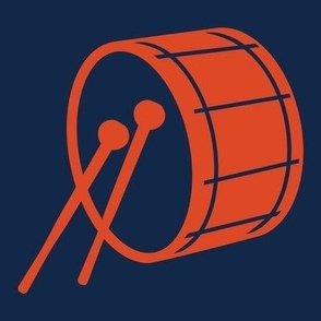 Bass Drum, Marching Band, Color Guard, High School Marching Band, College Marching Band, Drum & Bugle Corp, Drum Corps, Drumline, Drumsticks, School Spirit, Blue & Orange