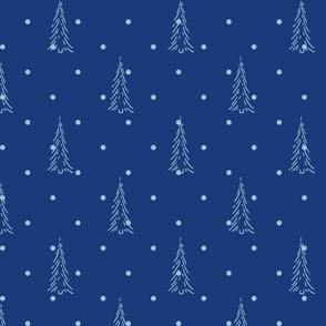 Slender Pine Tree Snow Pattern