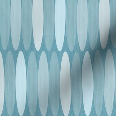 Elliptical Oval Geometric Pattern - Blue (Medium Scale)