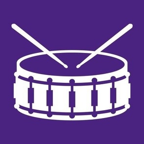 Snare Drum, Marching Band, Color Guard, High School Marching Band, College Marching Band, Drum & Bugle Corp, Drum Corps, Drumline, Drumsticks, School Spirit, Purple & White