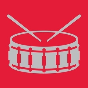 Snare Drum, Marching Band, Color Guard, High School Marching Band, College Marching Band, Drum & Bugle Corp, Drum Corps, Drumline, Drumsticks, School Spirit, Scarlet Red & Gray, Red & Silver