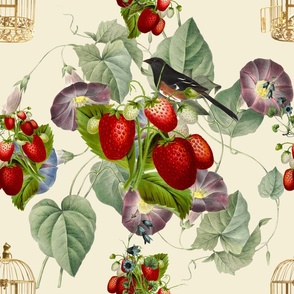 strawberry vintage with birdcage for amira