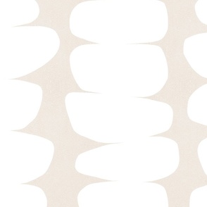 (L) Warm Minimal Abstract Zen Pebble Stripes 4. White Linen Sand