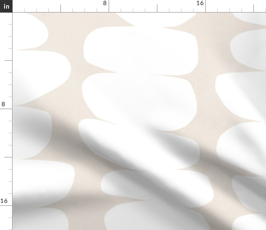 (L) Warm Minimal Abstract Zen Pebbles 4. White Linen Sand