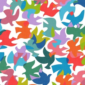 Modern Birds - Maximalist Cut Outs on White / Large