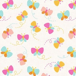 rainbow butterfly flutter - pastel and bright nursery 