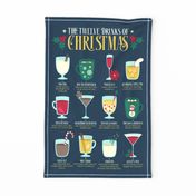 The Twelve Drinks of Christmas Tea Towel