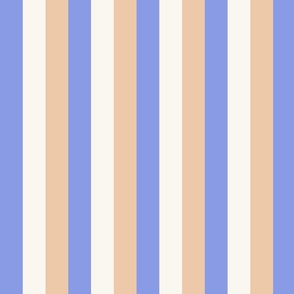  Peach & Blue Stripes-Flower Garden Collection