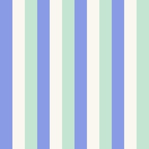  Blue & Mint Green Stripes-Flower Garden Collection