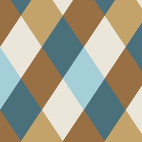 Lozenge in Browns and Blues