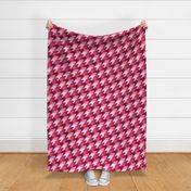 Retro houndstooth checker pink red