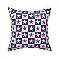 American Flag stars checkerboard blue red