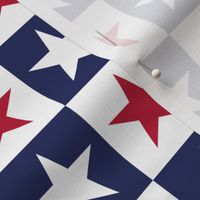 American Flag stars checkerboard blue red