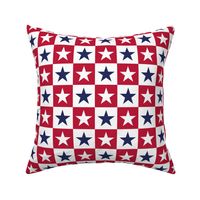 American Flag stars checkerboard red blue
