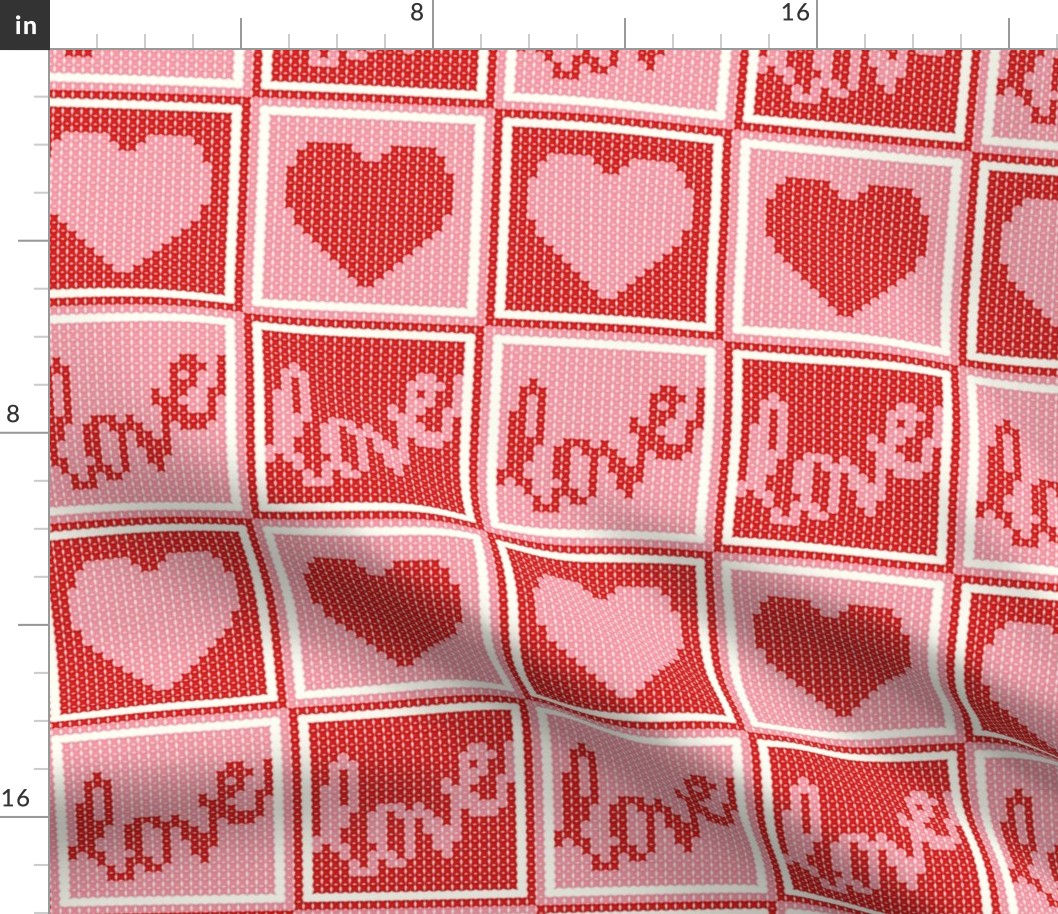 Love and Heart Valentine Cross Stitch (medium)