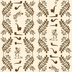 PIPE STRIPE LARGE - LIBRARY TOILE COLLECTION (CHESTNUT)