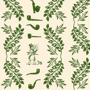 PIPE STRIPE SMALL - LIBRARY TOILE COLLECTION (GREEN)