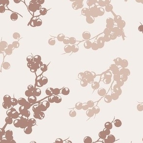 Hand painted Berries in Neutral tones, Lighter version, Larger scale