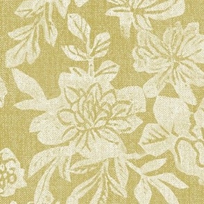 English Garden. Lime green chartreuse vintage floral