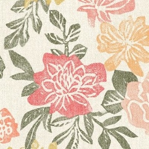 English Garden. Vintage floral. Grandmillennial upholstery fabric and wallpaper