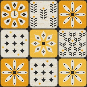 vintage kitchen tiles l mustard orange