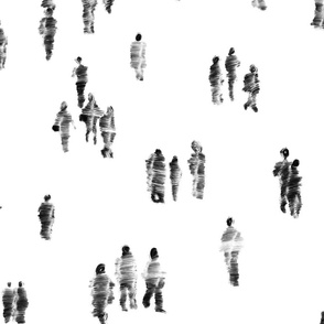 people - black and white - abstract artistic