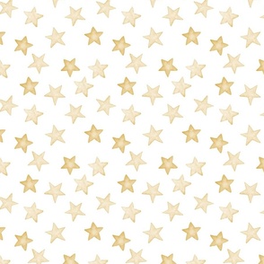 Faded Golden Christmas Stars on White