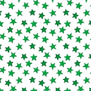 Faded Green Christmas Stars on White