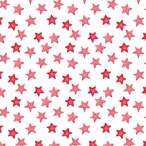 Faded Red Christmas Stars on White