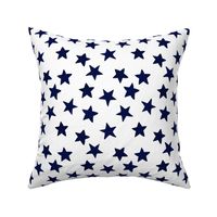 Faded Midnight Blue Christmas Stars on White