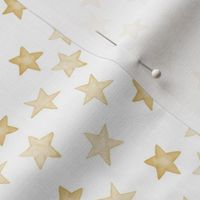 Small Faded Golden Christmas Stars on White