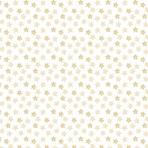 Small Faded Golden Christmas Stars on White