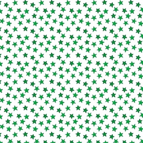 Small Faded Green Christmas Stars on White