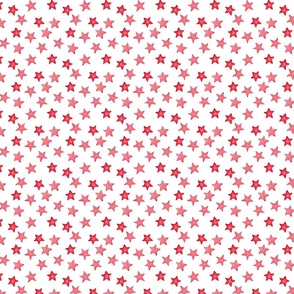 Small Faded Red Christmas Stars on White