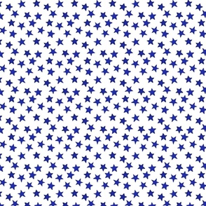 Small Faded Royal Blue Christmas Stars on White