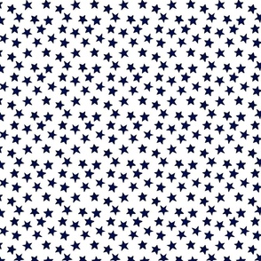 Small Faded Midnight Blue Christmas Stars on White