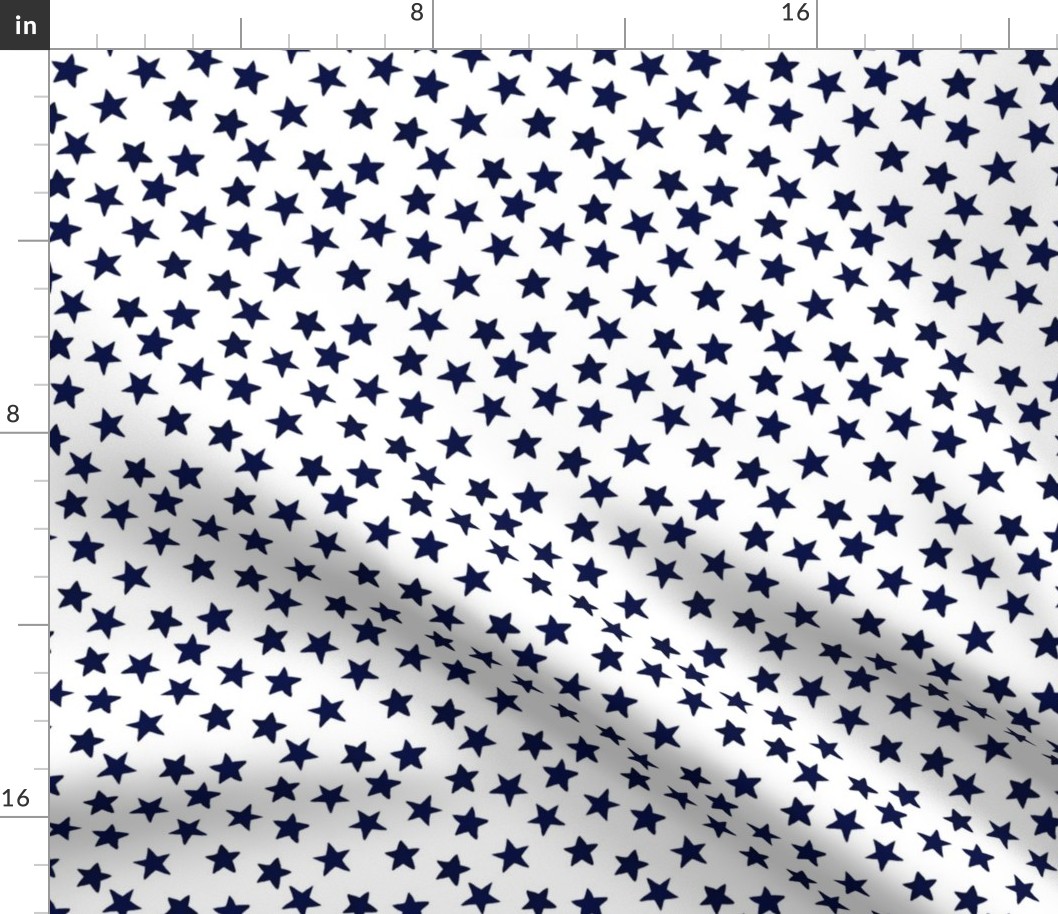 Small Faded Midnight Blue Christmas Stars on White