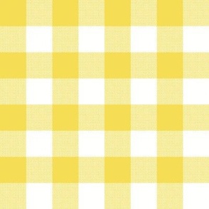 Gingham Check, light yellow (large) - faux weave checkerboard 1" squares