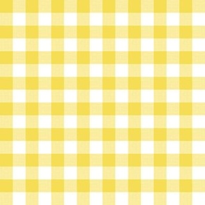 Gingham Check, light yellow (medium) - faux weave checkerboard 1/2" squares