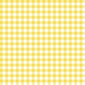 Gingham Check, light yellow (small) - faux weave checkerboard 1/4" squares