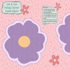 Easy “Cut and Sew” Purple Flower Plush Pillow Project for Kids
