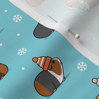 Winter Guinea pigs - blue - LAD23