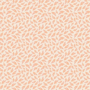 Pristine Peach Fuzz Country Leaves - XS extra small scale - Pantone Plethora Pearl pink orange cream tossed botanical 